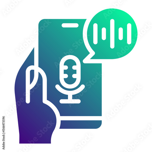 Voice assistant. This is a vector single icon with a solid gradient style. It is suitable for various purposes, including website design, mobile app design, and logo design.