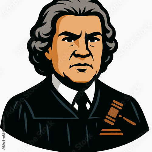 Stern judge with gavel, legal authority, courtroom portrait, justice art, gavel illustration, judge sketch, legal design, courtroom lifestyle, judicial expert, justice sketch, legal portrait.