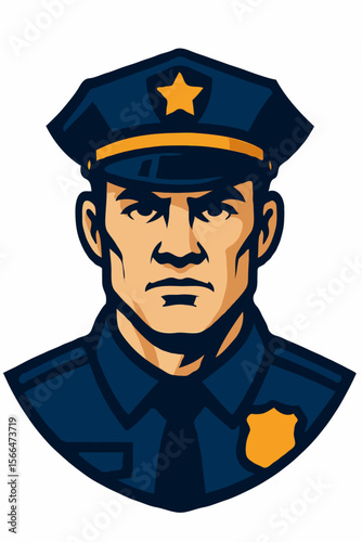 Dedicated police officer with badge, law enforcer, patrol portrait, police art, badge illustration, officer sketch, law design, patrol lifestyle, justice guardian, police sketch, law portrait.