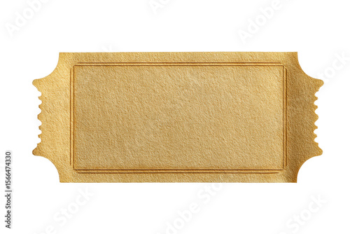 PNG Blank gold ticket template with textured surface and ornate edges