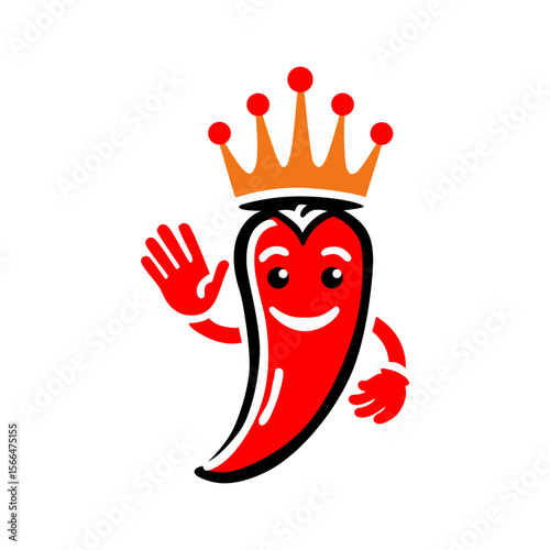 Cartoon Chili Pepper King