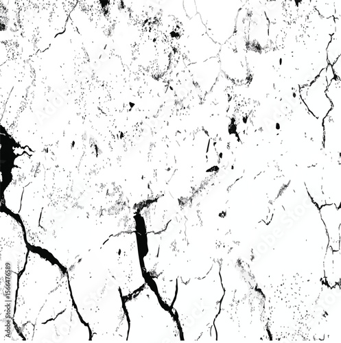 Black and white stippled illustration of cracked earth or a dried riverbed texture on paper art
