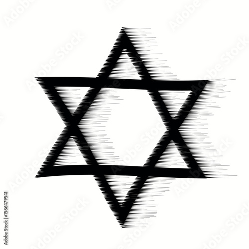 Star of david vector element. Star of davids with blowing effect