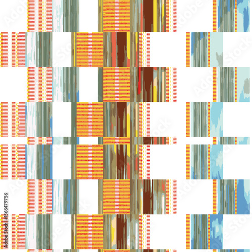 brush stokes texture background with broken stripe. organic irregular print watercolor hand drawn seamless pattern. modern plain natural eco textile for home decor. farmhouse squares lines stiped 
