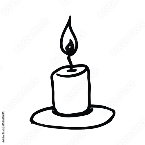 candle line art silhouette vector illustration