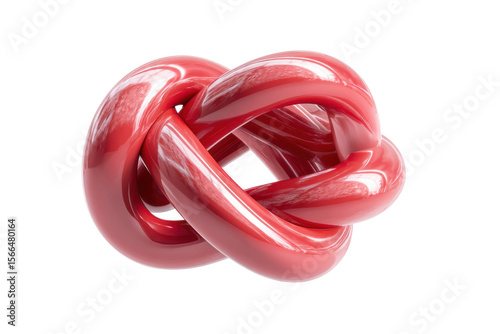 PNG Abstract red mobius knot sculpture on black background