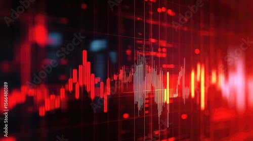 Wallpaper Mural finance red stock chart Torontodigital.ca