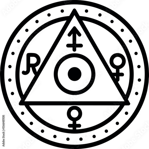 Magic Circle vector black silhouette design