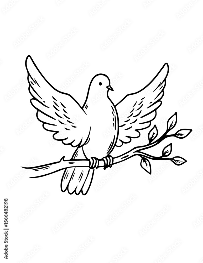 Obraz premium Dove must choose between peace and vengeance in a divided world. cartoon