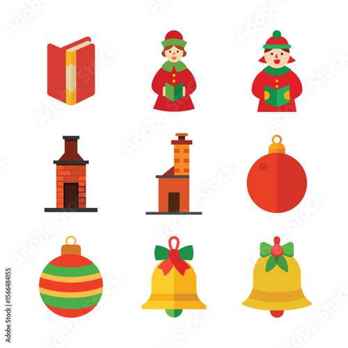 set of Christmas day vector art element 