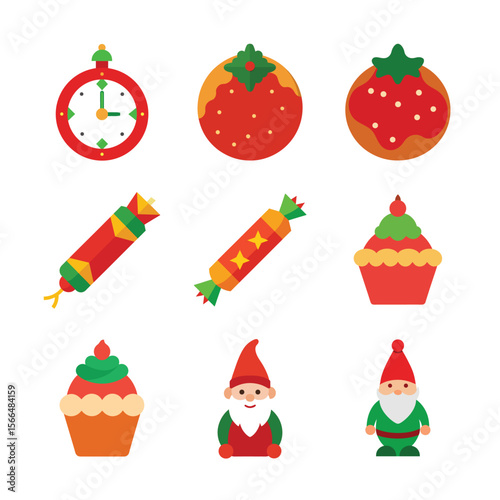 set of Christmas day vector art element 