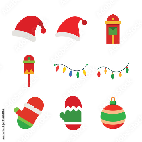 set of Christmas day vector art element 