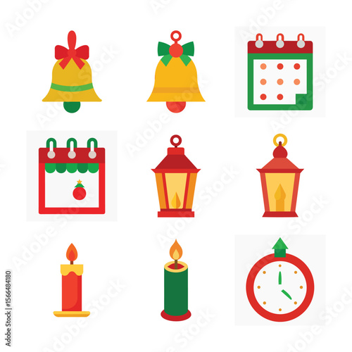 set of Christmas day vector art element 