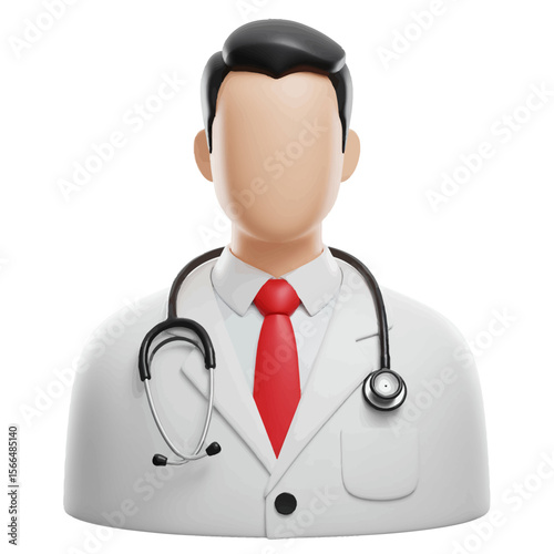 Professional Medical Practitioner with a Stethoscope and Red Tie Representing Healthcare Services and Patient Care