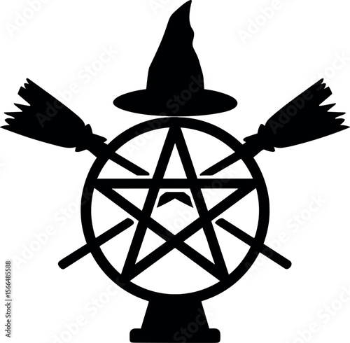 Pentagram vector black silhouette design