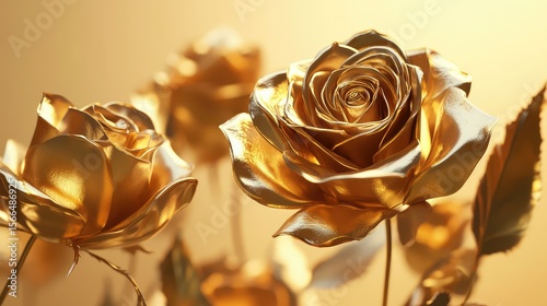 Fototapeta Naklejka Na Ścianę i Meble -  photo gold roses