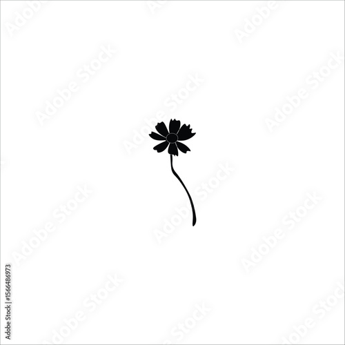 Flower with silhouette  