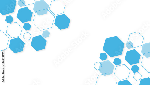 Abstract blue hexagon shape for frame illustration design