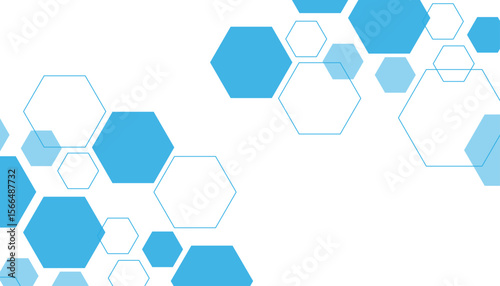Abstract blue hexagon shape for frame illustration design