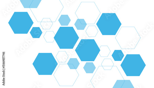 Abstract blue hexagon shape for frame illustration design