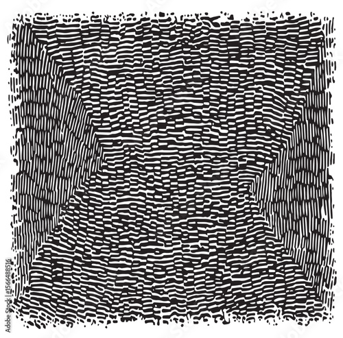 A black and white wood grain texture with a prominent knot and horizontal growth ring patterns visible