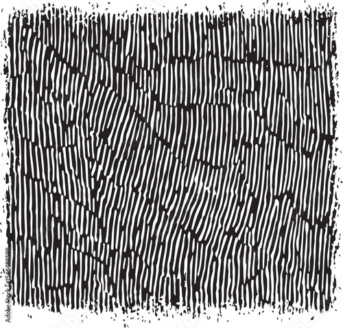 A piece of wood with black and white stripes and an irregular shape on a white background design element