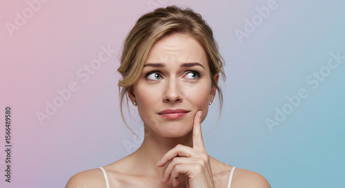 Thoughtful Young Woman Pondering Decisions, Uncertain Expression