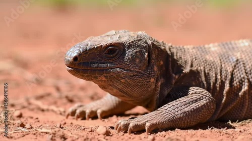 Chuckwalla Lizard Portrait on Red Sand