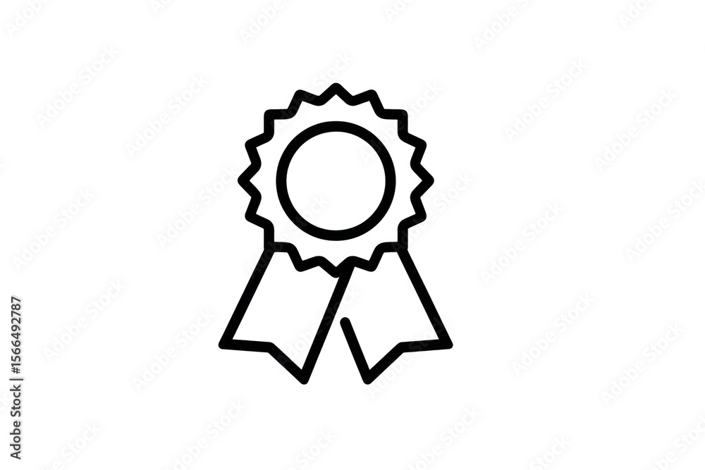 PNG Black outline ribbon badge icon for achievement and awards PNG Black outline ribbon badge icon for achievement and awards