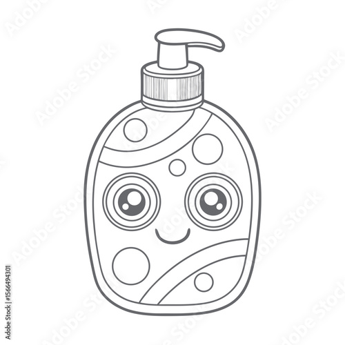 Shampoo Bottle Outline Coloring Page