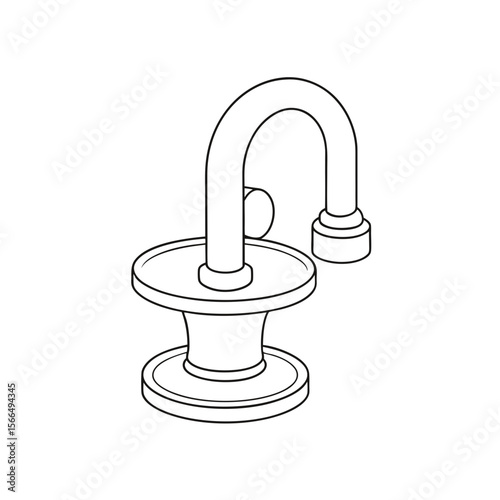 Sink Faucet Outline Coloring Page