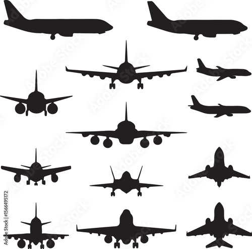 set of airplane silhouettes