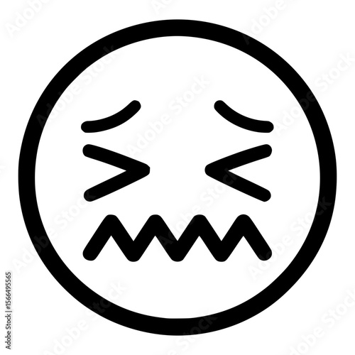 Outline Tired Emoji Icon
