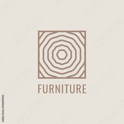 Wood furniture icon logo vector design