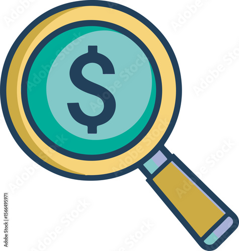 magnifying glass with dollar sign