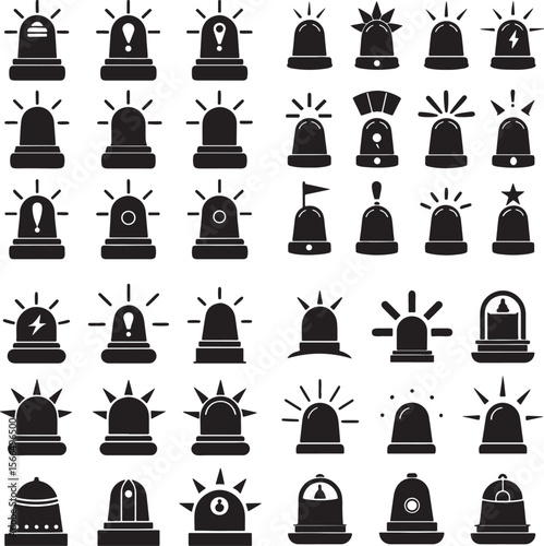 Bell ring icon logo set vector