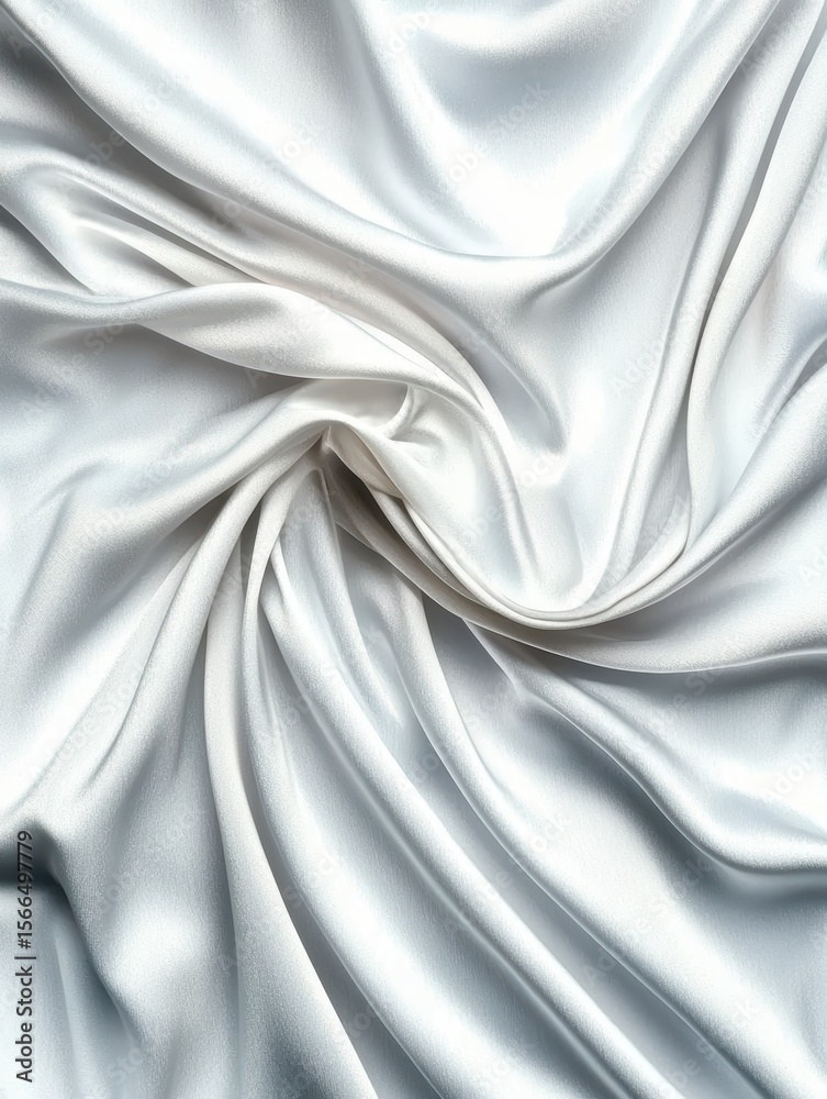 Obraz premium Elegant Draped White Silk Fabric Texture Background