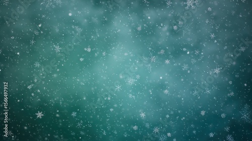 snow falling on a green background