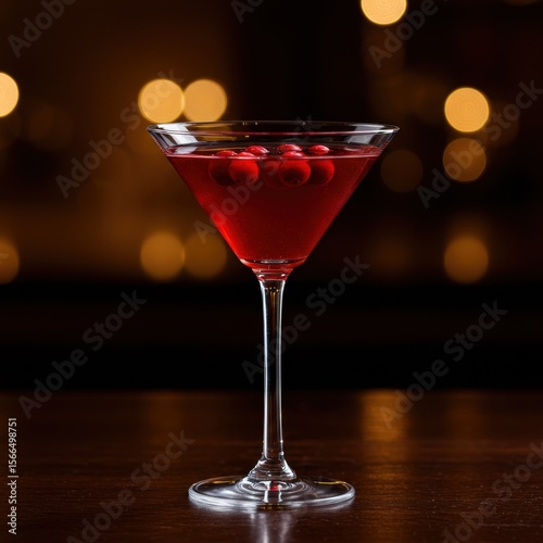 Wallpaper Mural Red Cranberry Martini Cocktail in Elegant Glass Torontodigital.ca