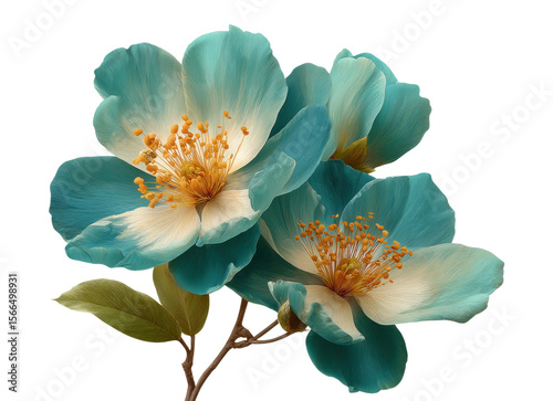 Fototapeta Naklejka Na Ścianę i Meble -  Elegant teal flowers nature floral