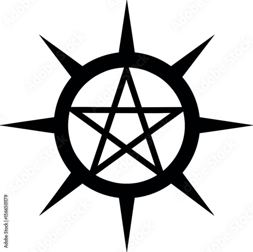 Pentagram vector silhouette design