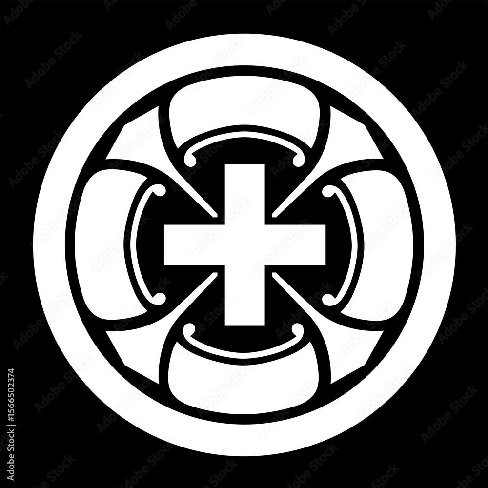 Obraz premium 家紋 木瓜