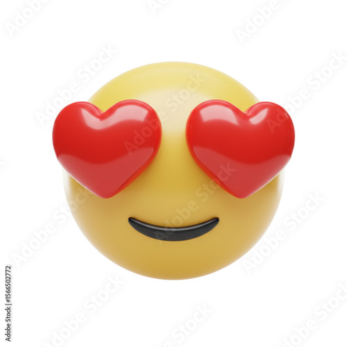 A shiny red 3D heart-shaped balloon with a smiley face is a perfect symbol of love and romance for Valentine's Day or a wedding