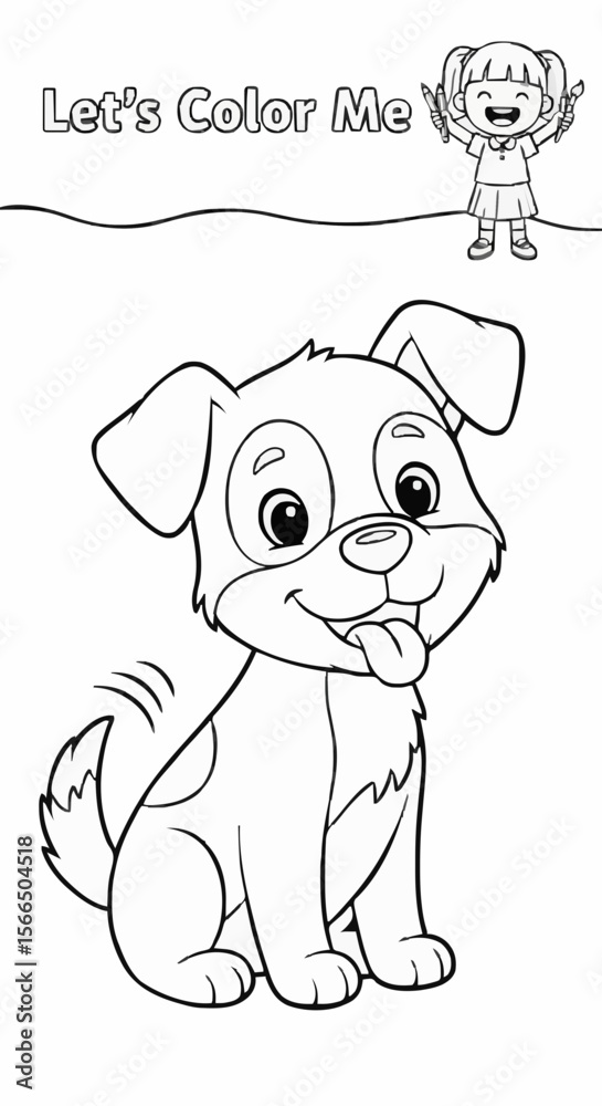 Fototapeta premium Children's coloring pictures of a dog