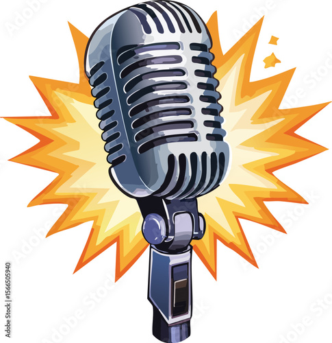 Playful Microphone Singing Joyfully