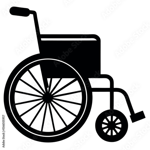 Wheelchair Silhouette: A minimalist silhouette of a wheelchair against a neutral background, conveying themes of mobility, accessibility, and the journey of overcoming barriers.