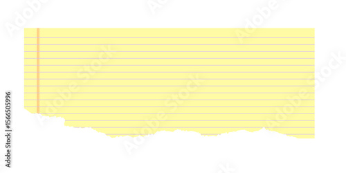 Ripped legal yellow paper, old torn note sheet paper vector illustration