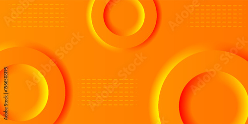 Bright orange abstract vector with layered circular shapes and soft shadows, creating a vibrant 3D effect and a modern, energetic, and dynamic visual design.