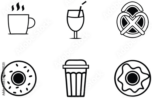 Food and Drink Icons for Restaurant and Menu Designs. High Quality Food and Drink Icons for Creative Projects. Modern Food and Drink Icons for Digital and Print Media. Professional Food and Drink Icon
