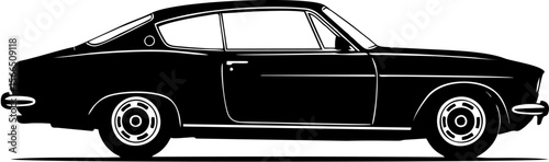  Car Silhouette Vector – Black Automobile Icon for Transport, Driving, and Travel Use